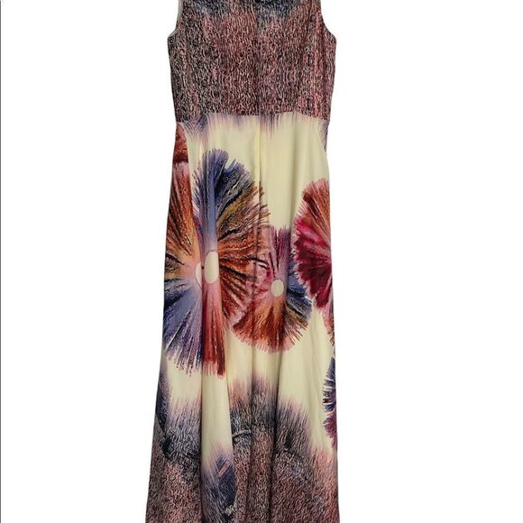 Neiman Marcus Mixed Print Multicolor Maxi Dress - Picture 5 of 9